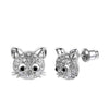 Boucles d'Oreilles Chat Clous d'Or