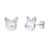 Boucles d'Oreilles Chat   Perle de Coeur