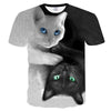 T-Shirt Chat Noir et Blanc 3D