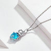 Pendentif Chat (Argent)   Coeur Diamant Turquoise