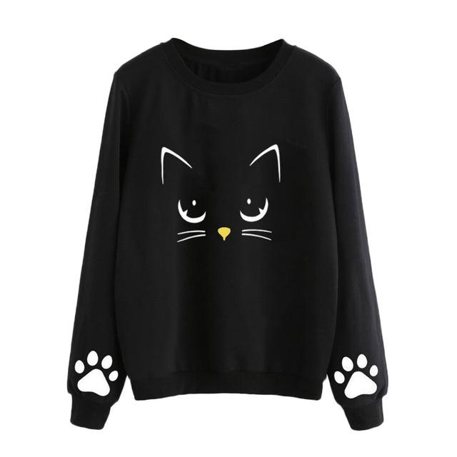 Pull Femme Chat Pattes et Moustache 