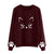 Pull Femme Chat Pattes et Moustache 