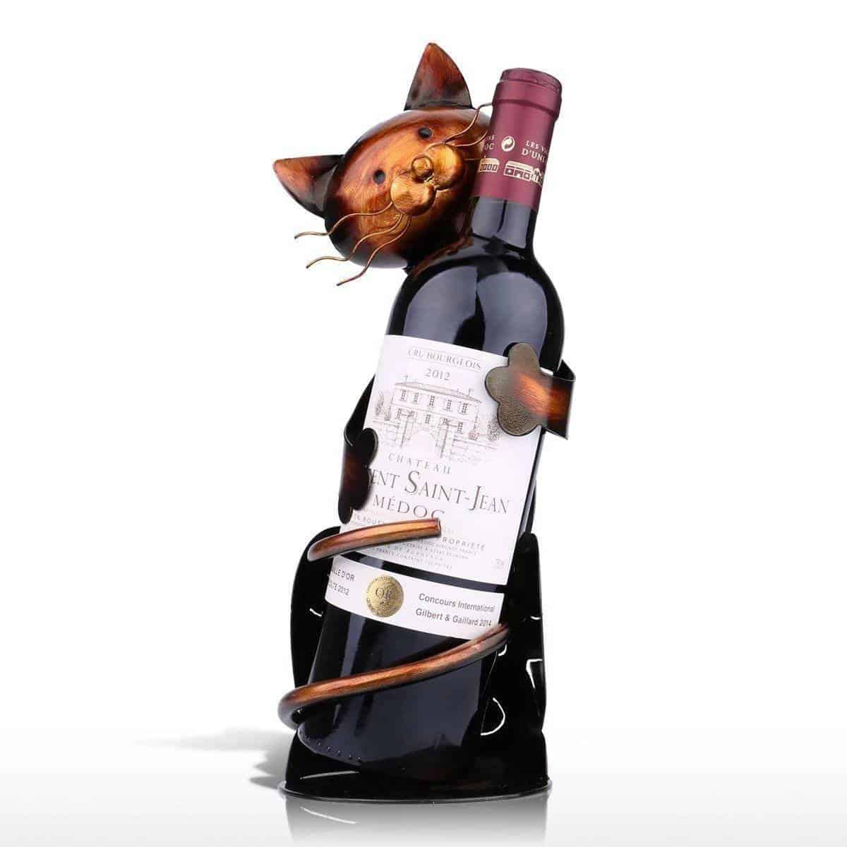 Statue Chat J'Aime le Vin 