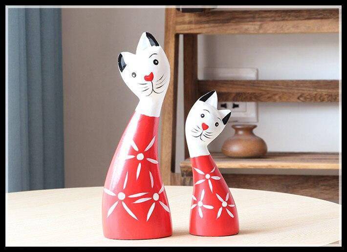 Statue Chat   Peinture sur Bois 