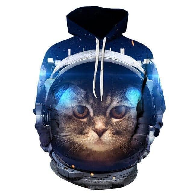 Sweat Homme Chat Chat Astronaute 