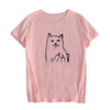 T-Shirt Femme Chat Middle Finger Cat