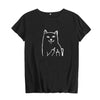 T-Shirt Femme Chat Middle Finger Cat