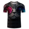 T-Shirt Homme Chat Lunettes Galaxies