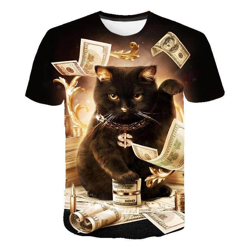 T-Shirt Homme Chat Millionaire 