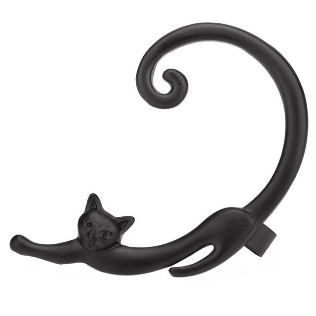 Boucles d'Oreilles Chat (Acier)  Queue Enroulante