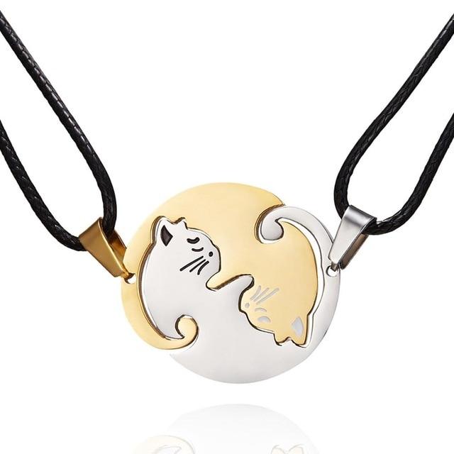 Pendentif Chat (Acier) Yin Yang