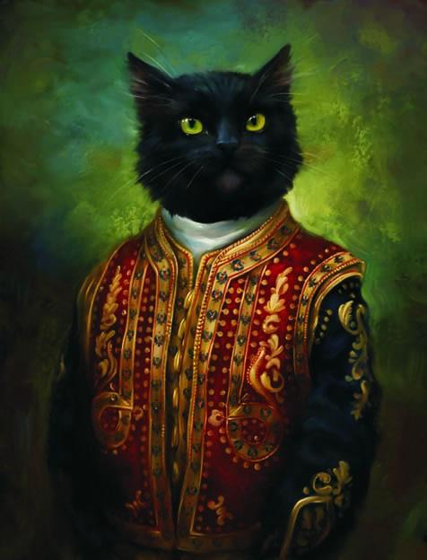 Peinture Chat  Costume Oriental