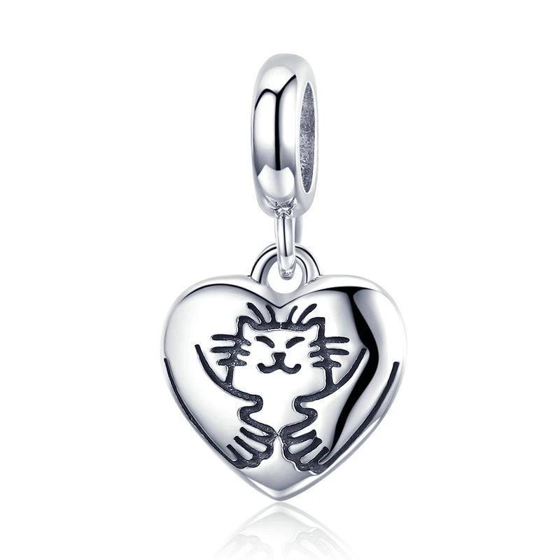 Pendentif Chat (Argent) Câlin Félin