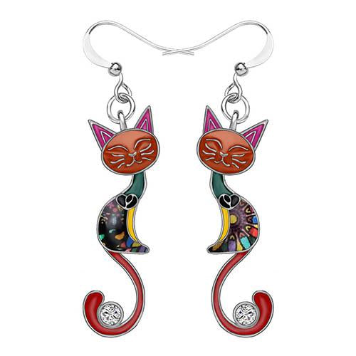 Boucles d'Oreilles Chat (Acier) Fantaisie