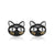 Boucles d'Oreilles Chat (Argent)  Tête 3D