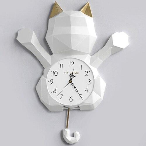Horloge Chat Blanc Origami
