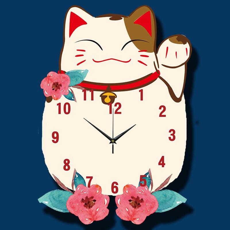 Horloge Chat Porte-Bonheur
