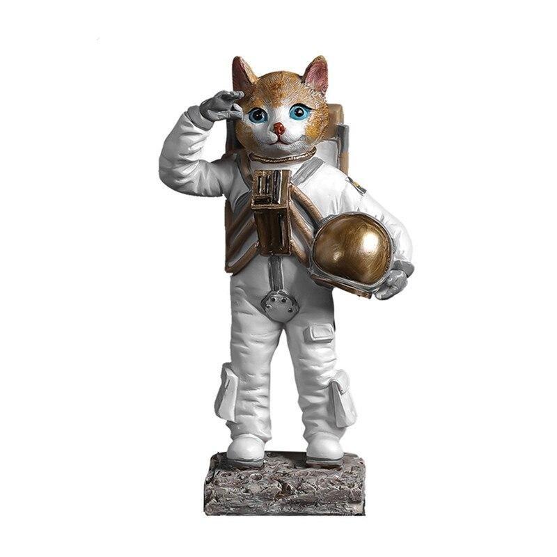 Statue Chat Petit Astronaute