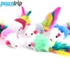 Doux Toison souris chat jouets colorés plumes jouets pour les chats - 10pcs / lot