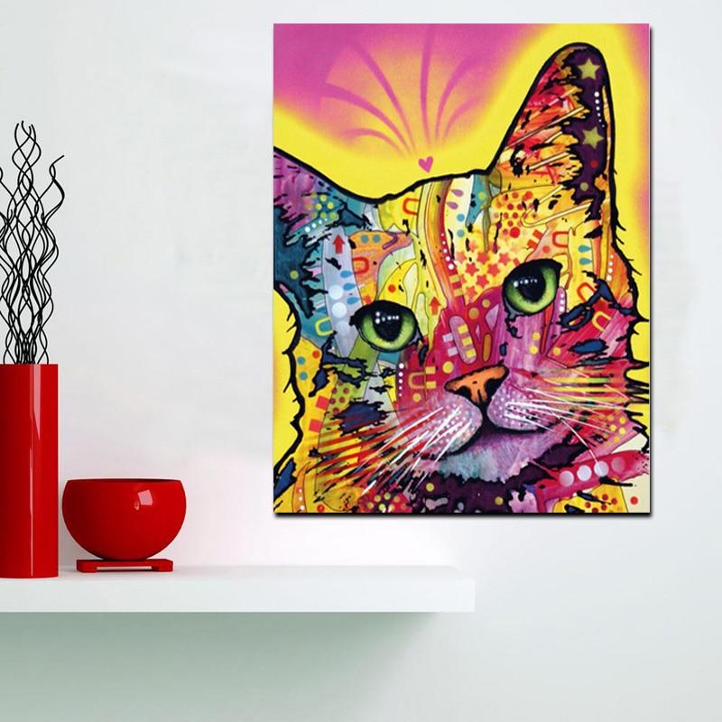 Peinture Chat Coloré et Étincelant