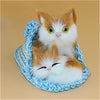 Simulation mignonne Mère Chat et chaton en peluche Poupées