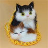 Simulation mignonne Mère Chat et chaton en peluche Poupées