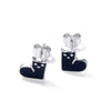 Boucles d'Oreilles Chat (Argent) Noir Coeur