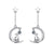 Boucles d'Oreilles Chat (Argent) Lune et Étoile