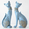 Figurine Chat Maison Bleu