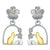 Boucles d'Oreilles Chat (Argent) Petites Fleurs