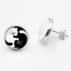 Boucles d'Oreilles Chat (Acier) Yin Yang