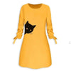 Robe Chat Jaune Femme