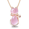 Collier chat plaqué Cristal Rose Or