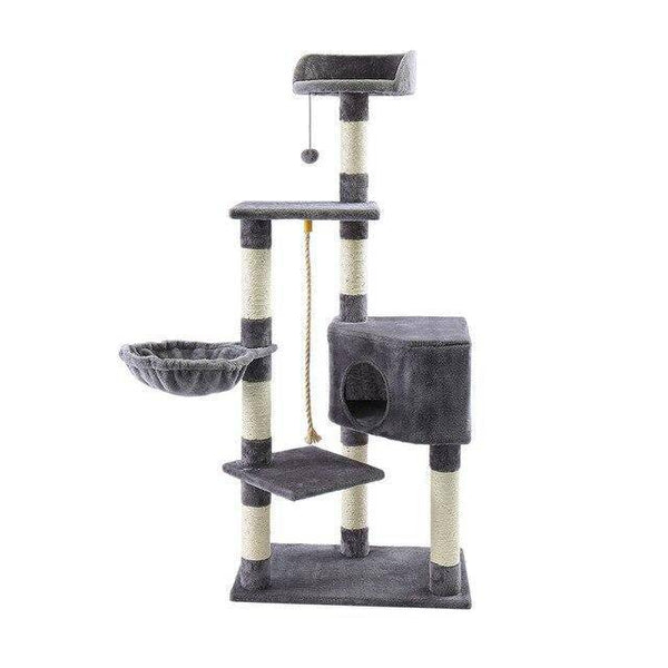Arbre à chat d’angle gris et beige