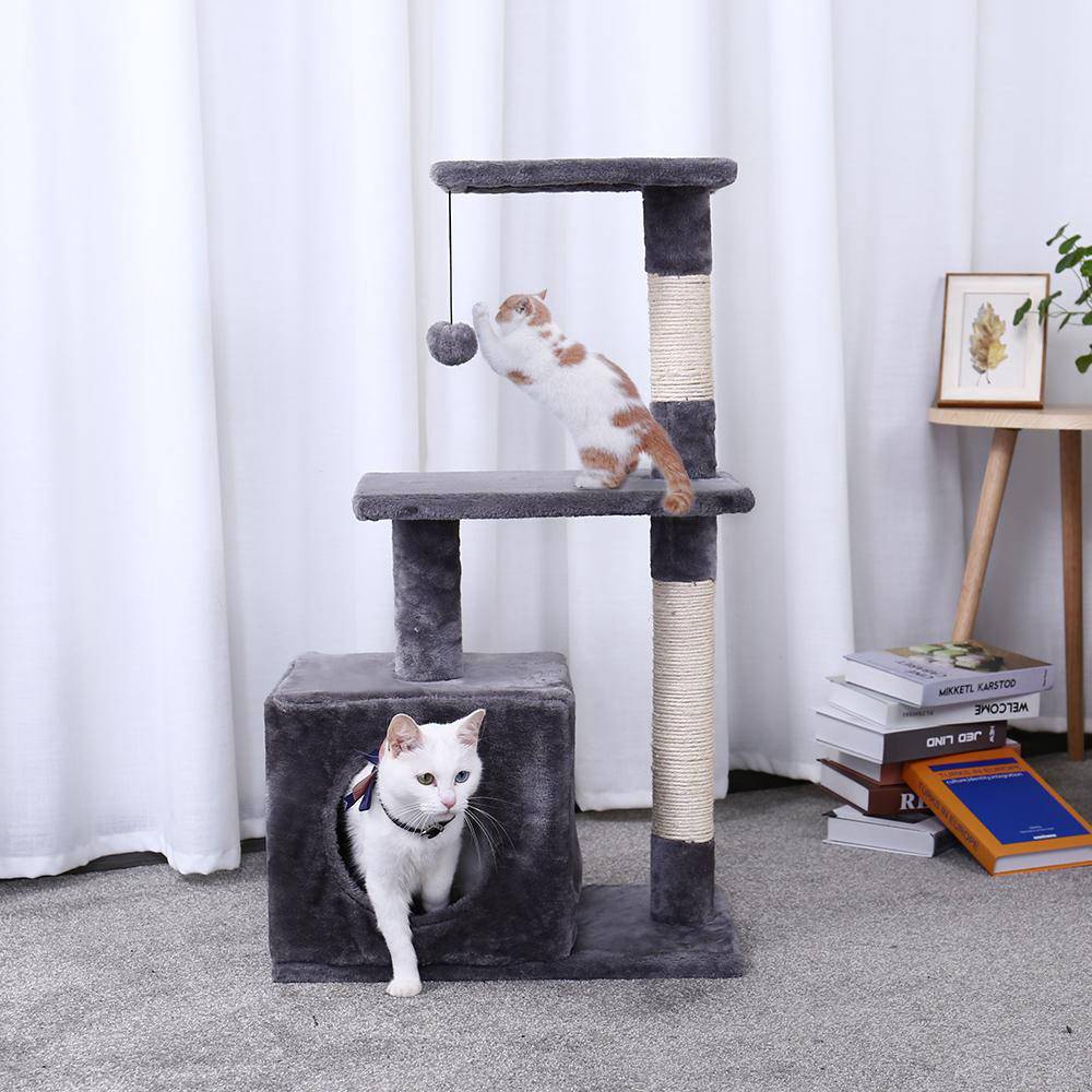 Arbre à chat pour appartement gris