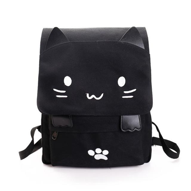 Grand Sac d'École Chat Noir