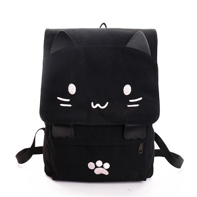 Grand Sac d'École Chat Noir