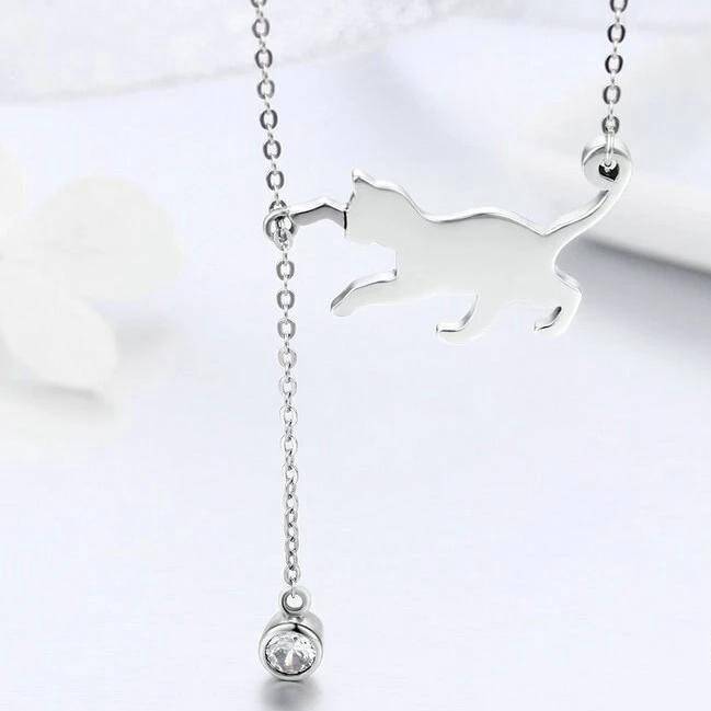 Pendentif Chat (Argent) Femme et Féline