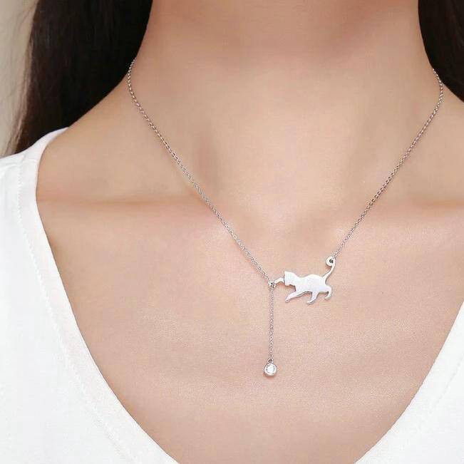 Pendentif Chat (Argent) Femme et Féline