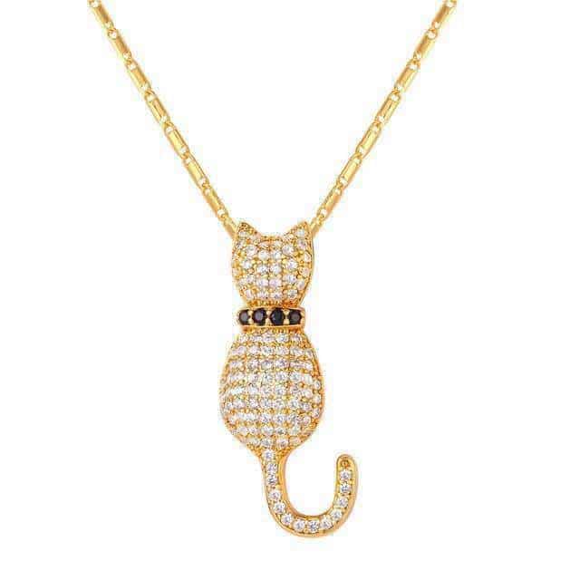 Pendentif Chat Chaton d'Or Scintillant