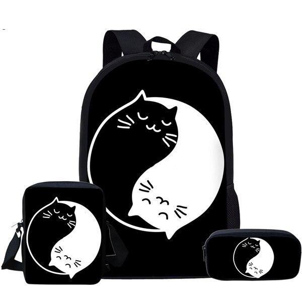 Sac à dos Chat Yin Yang Kawaii