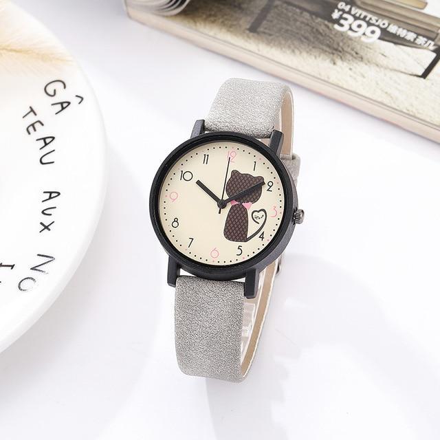 Montre Chat Queue en Coeur