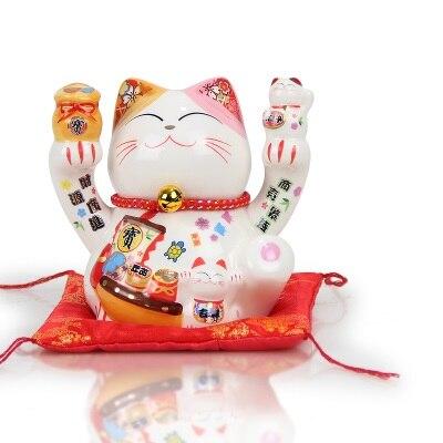 Tirelire Chat Japonais Maneki Neko Jaune