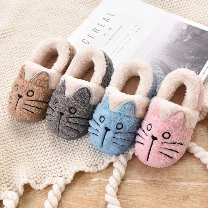 Chaussons Peluche Chat Enfant