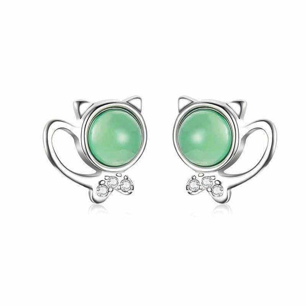 Boucles d’Oreilles Chat L’Oeil de Vert