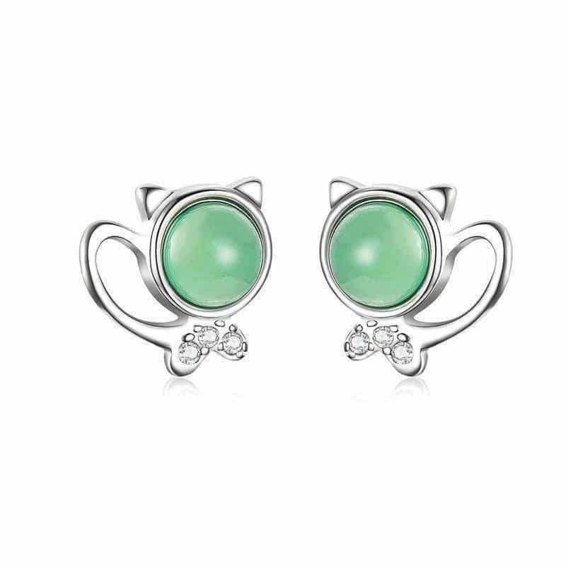 Boucles d'Oreilles Chat L'Oeil de Vert