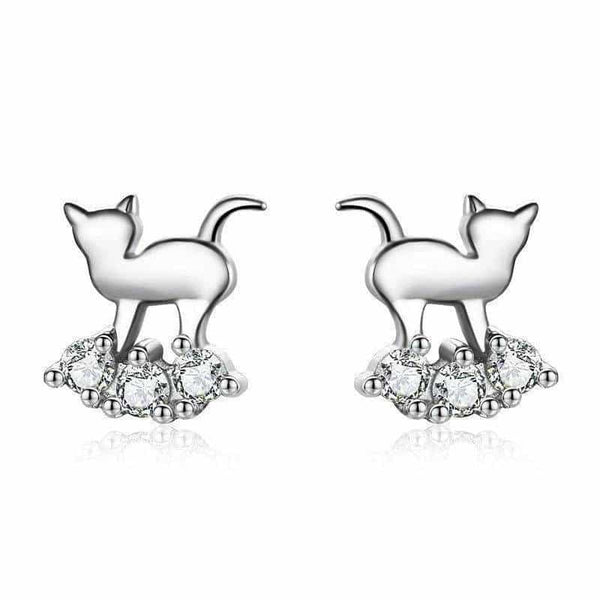 Boucles d’Oreilles Chat Nuage de Diamants