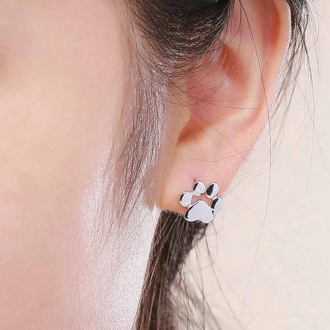Boucles d'Oreilles Chat Pattes d'Argent