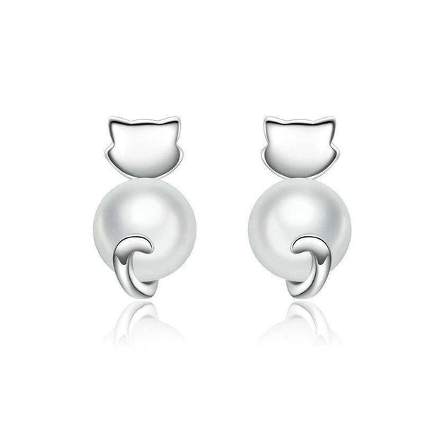 Boucles d’Oreilles Chat Perles de Tendresse