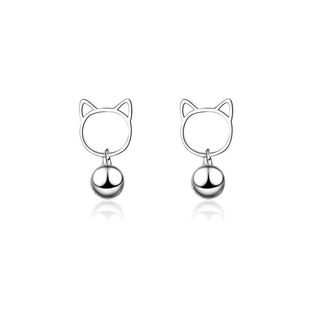 Boucles d'Oreilles Chat Tête d'Amour